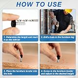 NQEUEPN 20pk 1/4-20 UNC Adjustable Furniture Levelers, Screw-In Table Feet Glide view 5