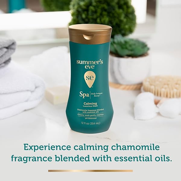 SUMMER’S EVE SPA CALMING DAILY ALL-OVER FEMININE WASH, 12 FL OZ, PH BALANCE FEMININE WASH FORMULATED TO REMOVE ODOR