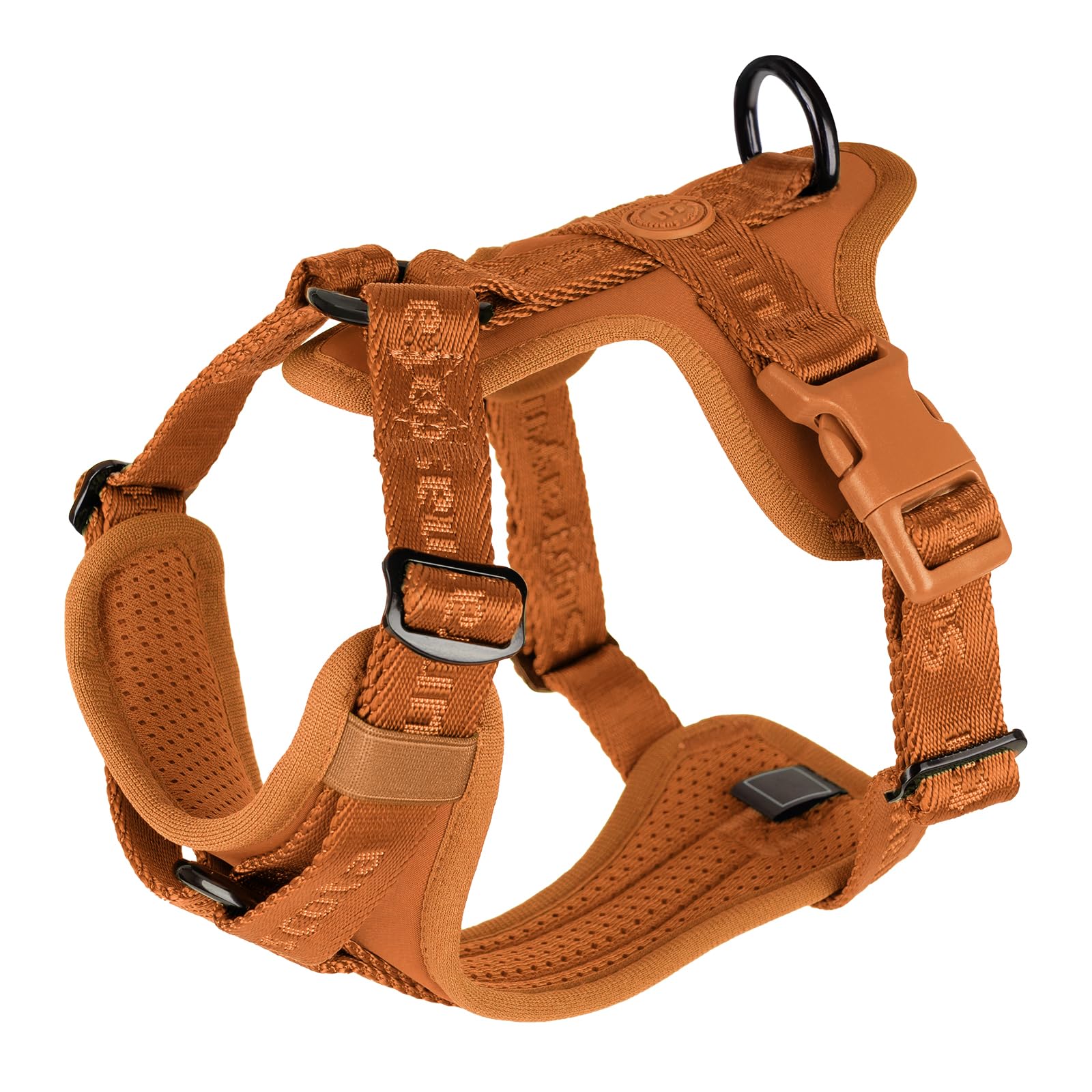 Photo 1 of Sunraymascota No Pull Dog Harness with Lycra, Three-Point Force Dispersion & 3D Padding, Adjustable Breathable Mesh for Small Medium Large Dogs(Carmel Brown,M)