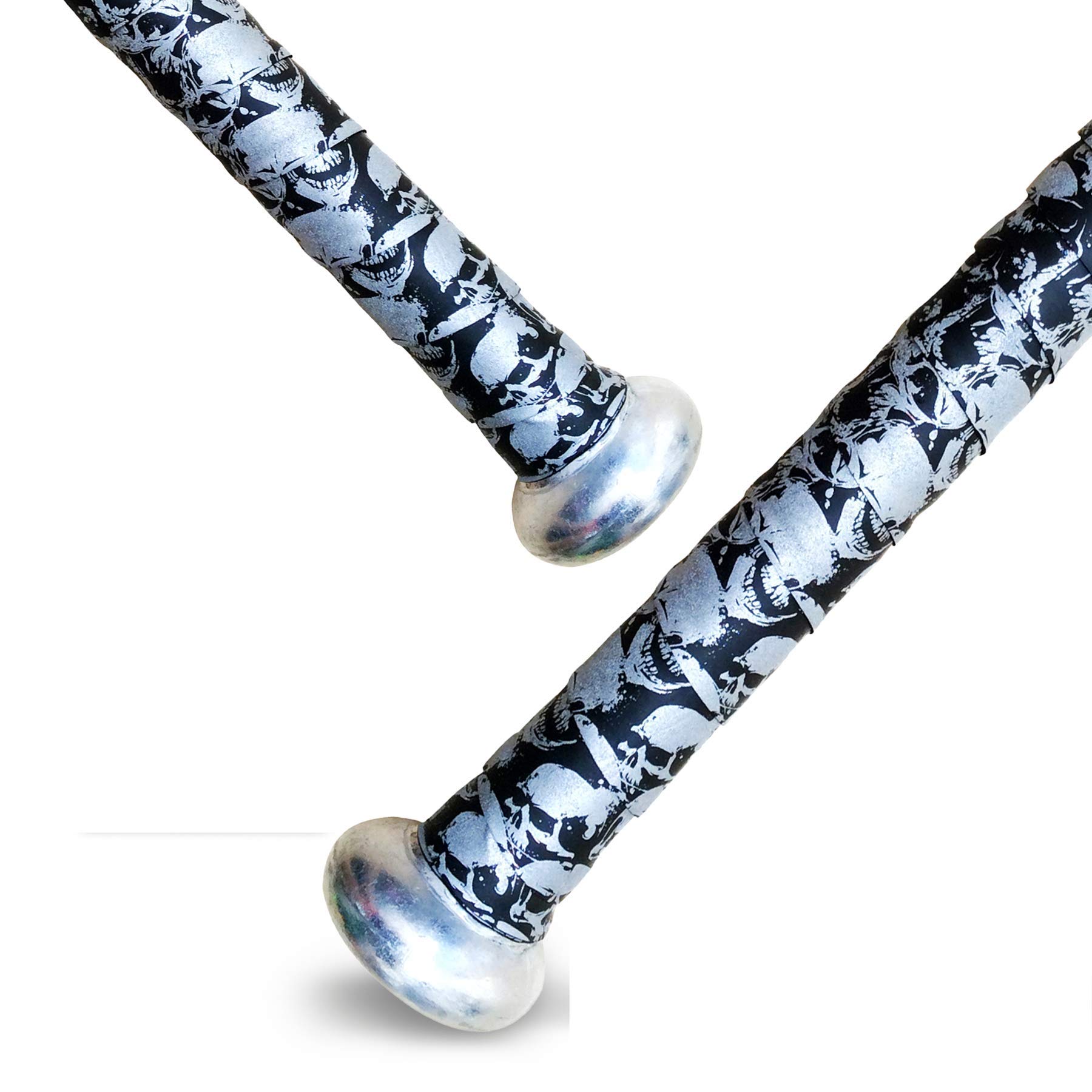 Alien Pro Bat Grip Tape for Baseball - 2 Grips, Skull Design - 1.1 mm Precut, Pro Feel Replacement Bat Tape