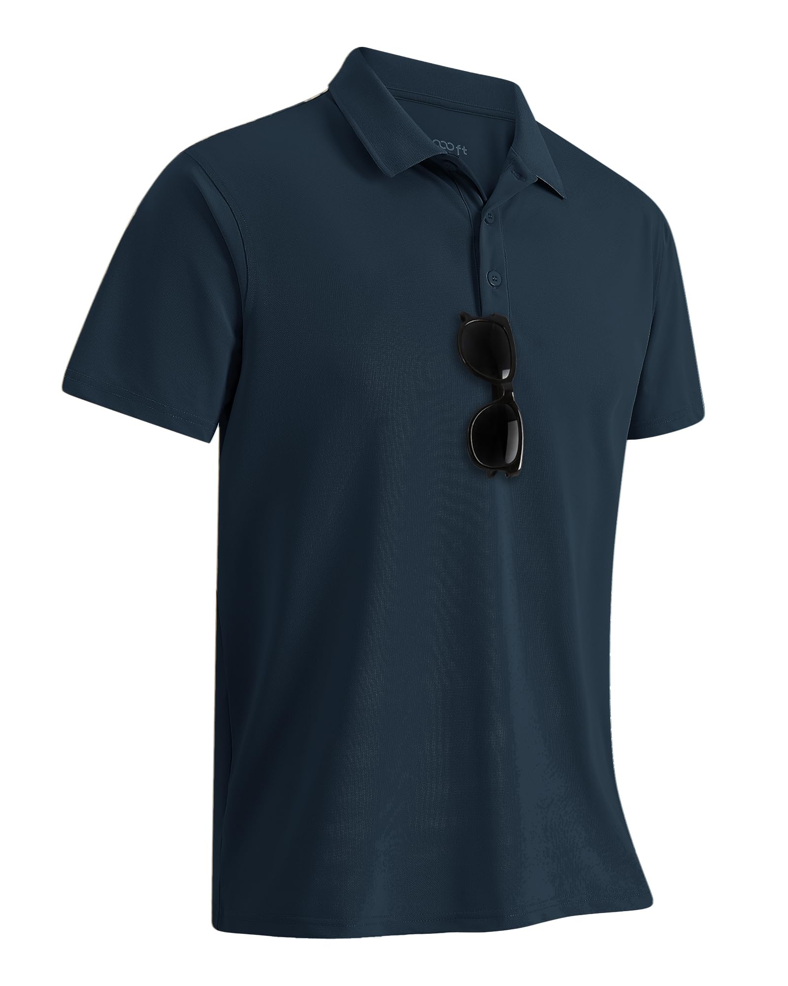 33,000ft Herren Poloshirt Golf Shirt UPF50+ Sonnenschutz Sommer Kurzarm Tshirts Schnelltrocknend Outdoor Sportshirt Männer zum Golf Tennis Dunkelblau(Nylon Spandex) L