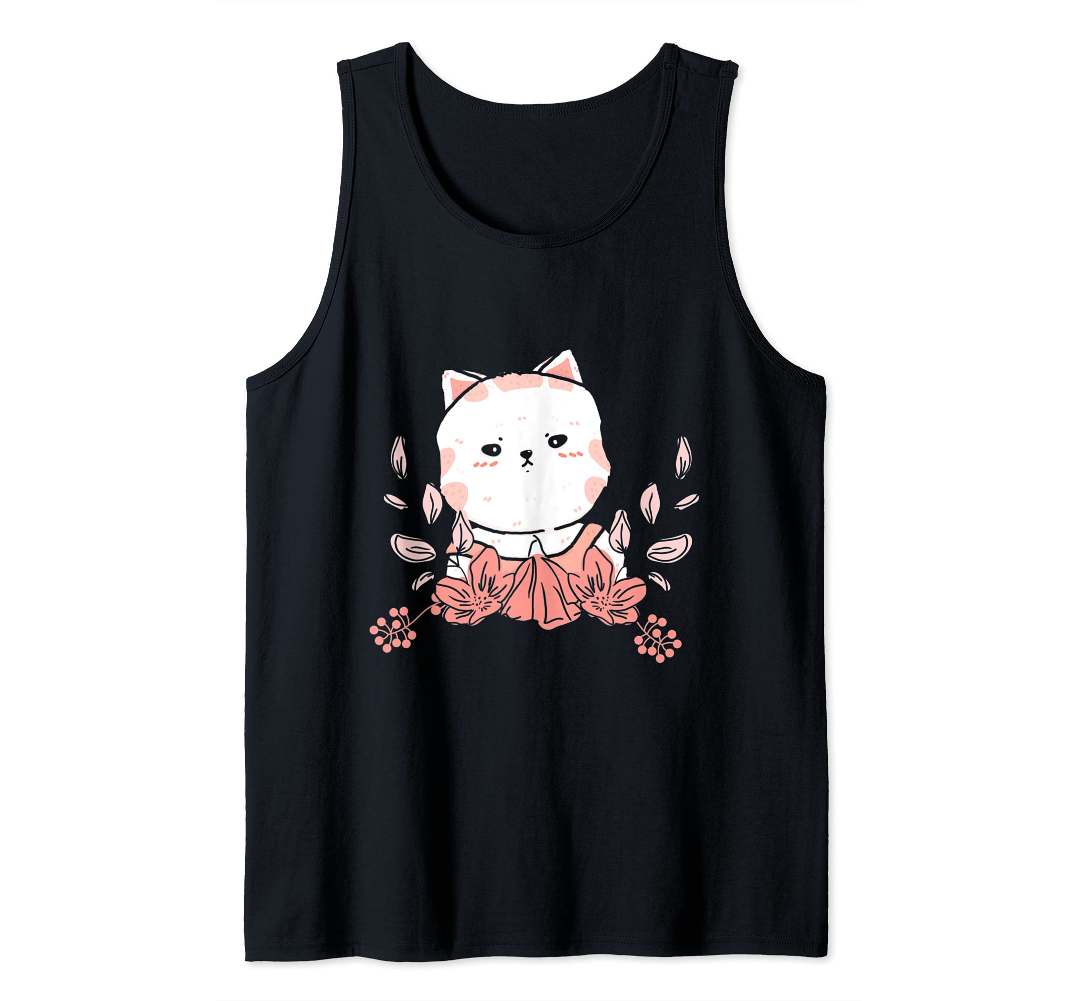 Cute Awesome Kitty Flowers Cat Funny Pet Paw Kitten Tank Top