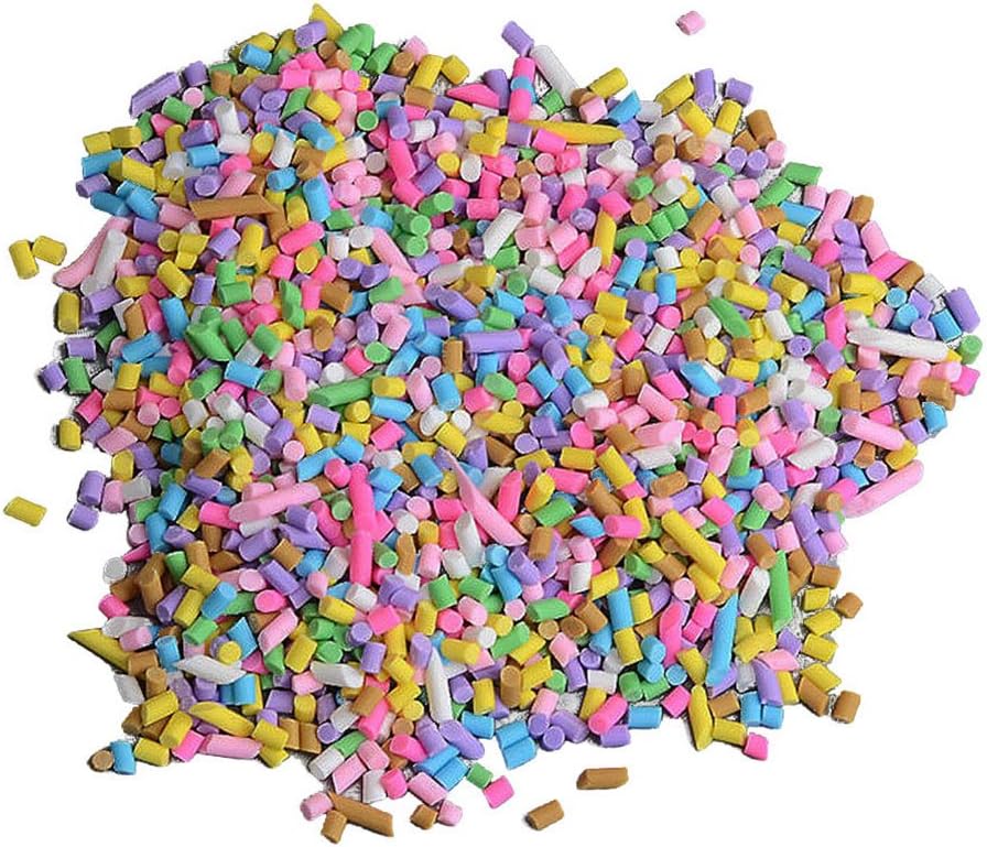 Loriver DIY Colorful Fake Polymer Clay Candy Sweets Simulation Sugar Sprinkles Decorations for Phone Shell Decor, 50g