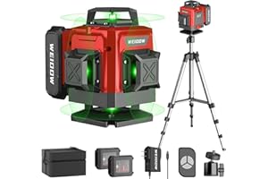 Laser Level 360 Self Leveling with Tripod,WEIDDW 4D Lazer Level,4x360° Cross Line Laser for Construction Project Renovation,Floor Tile, Laser Level Lines Tool,Durable Case