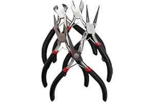 LGXEnzhuo Jewelry Pliers Kit, Sets of 5, Jewelry Making Tools, Black, Ideal for Bracelets, Earrings, Craft Projects