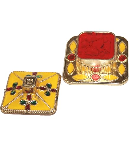 KULIA® Boîte de Sindoor Rouge (Kumkum) pour Pooja 10 grammes de poudre Roli et Sindoor de bon augure pour Tilak Poudre pour rituels hindous et Samagri indienne Boîte de rangement Cadeaux de mariage KULIA® Boîte de Sindoor Rouge (Kumkum) pour Pooja 10 grammes de poudre Roli et Sindoor de bon augure pour Tilak Poudre pour rituels hindous et Samagri indienne Boîte de rangement Cadeaux de mariage