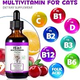 GMOLARSUSCO Cat Multivitamin Drops 15 in 1 Glucosamine Cranberry Immune Support view 2