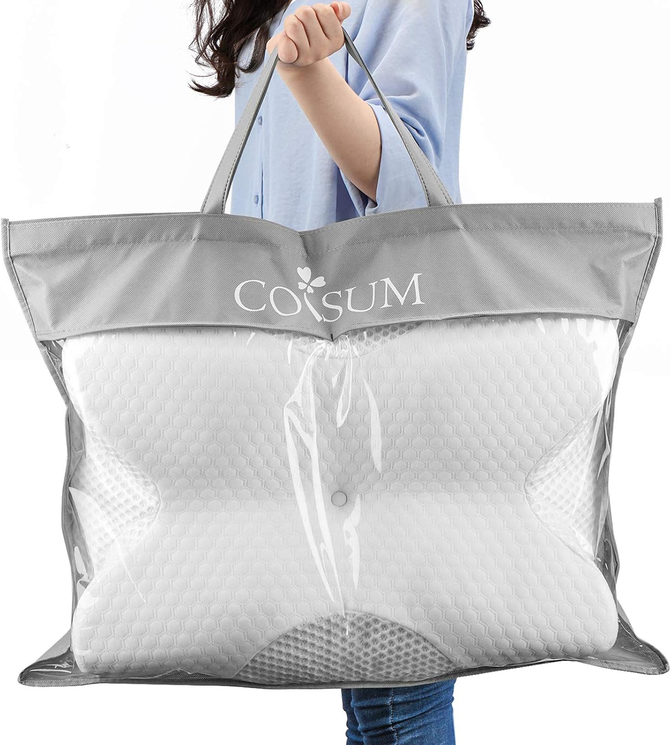 Coisum Back Sleeper Cervical Pillow - Memory Foam Pillow for Neck and Shoulder Pain Relief - Orthopedic Contour Ergonomic Pillow for Neck Support with Breathable Cover: Health & Personal Care