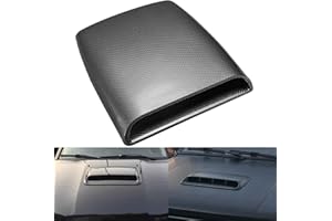 KaTur Universal Car Decorative Air Flow Intake Hood Scoop Vent Turbo Bonnet Cover Carbon Friber