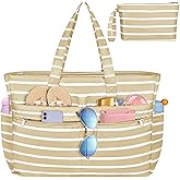 HUANLANG Extra Large Beach Bag Waterproof Beach Totes Bags for Women Men,Pool Bag with Zipper Wet Pocket