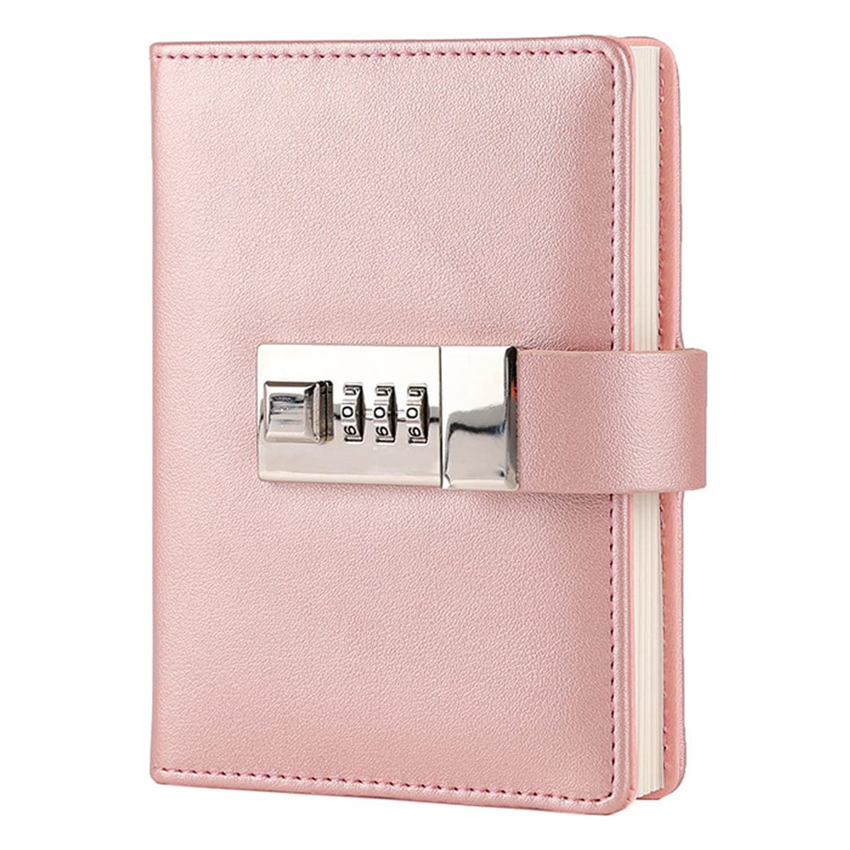 NectaRoy Mini Lockable Diary, PU Leather Cover Wirebound Writing Notebook, Pocket Journal with Lock, Office School Supplies Student Stationery, Size 3.94" x 5.51"