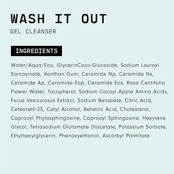 VERSED WASH IT OUT GEL FACE CLEANSER – MILD, NON-STRIPPING GENTLE GEL FACIAL WASH WITH NOURISHING ROSEWATER AND MOISTURIZING CERAMIDES – VEGAN (6.4 FL OZ)