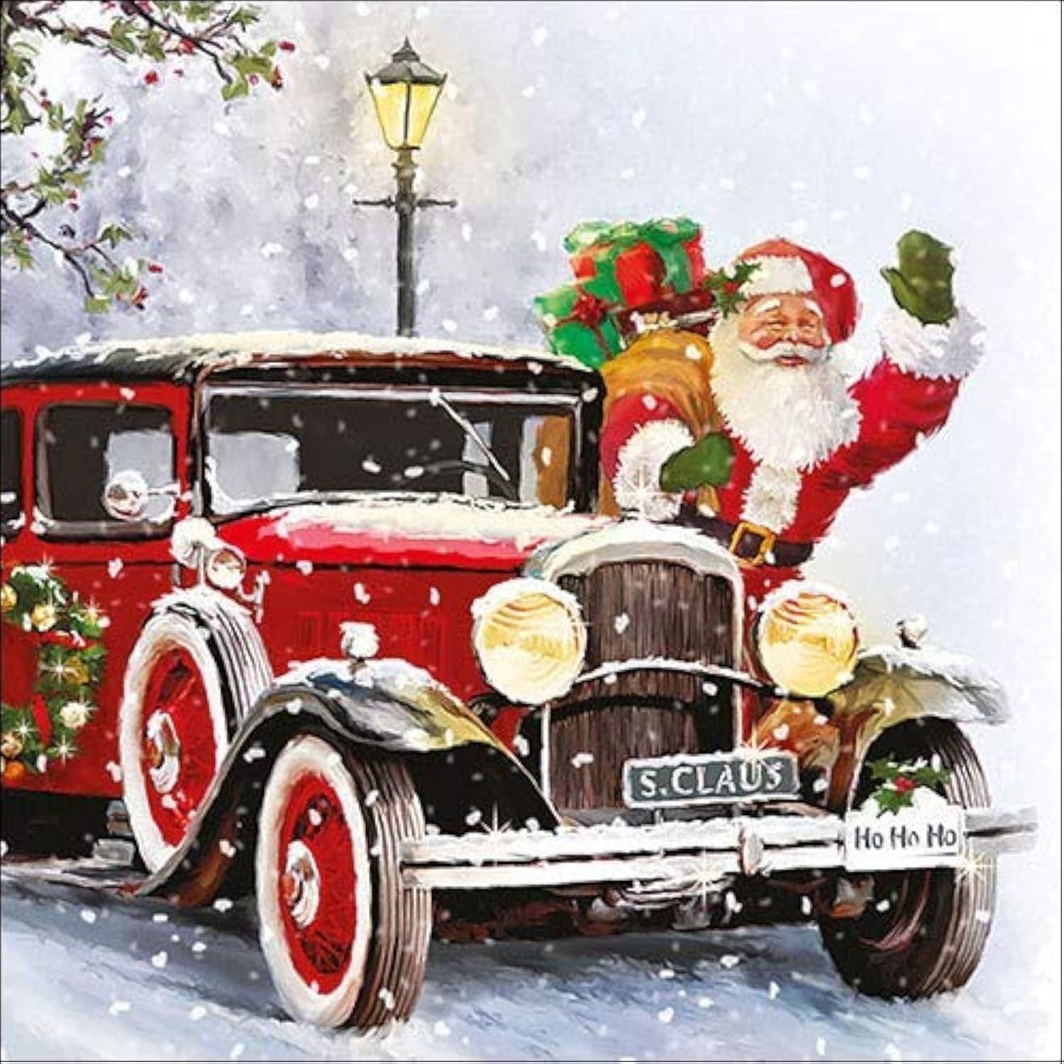 Paper napkins lunch/party/festival approx. 33 x 33 cm Santa Automobile Autumn Winter Christmas Table Decoration