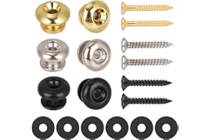 6pcs Guitar Strap Locks Buttons, Metal Electric Guitar Strap End Pins Bass Straps Locks for Ukulele Acoustic Classical Access