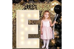 JoyBox Design 4FT Marquee Light Up Letters E, Big Marquee Letter for Baby Shower Birthday Engagement Wedding Marry Me Party Decor