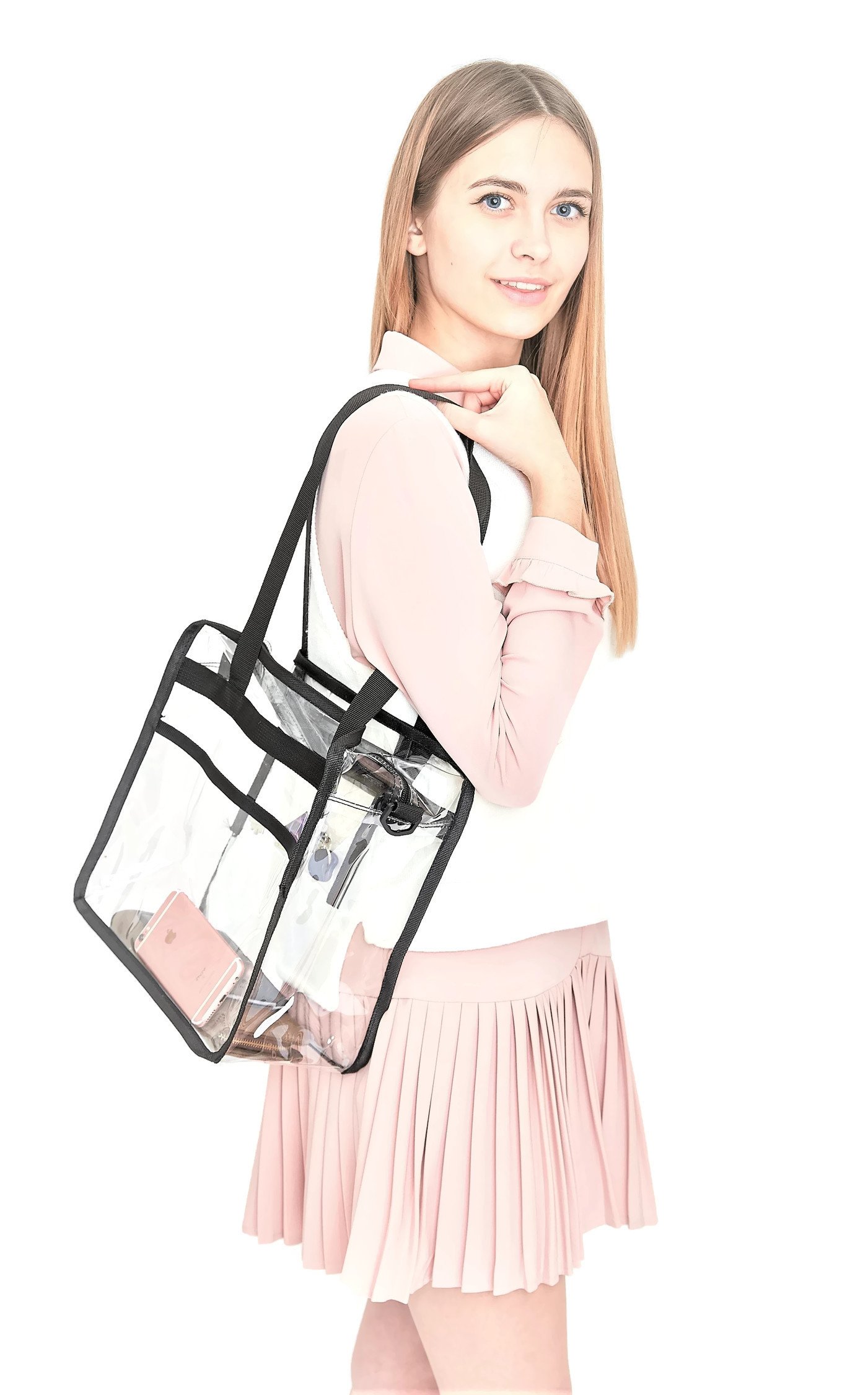 Youngever Clear Bag 12 X 6 X 12 (inch) Stadium Approved Clear