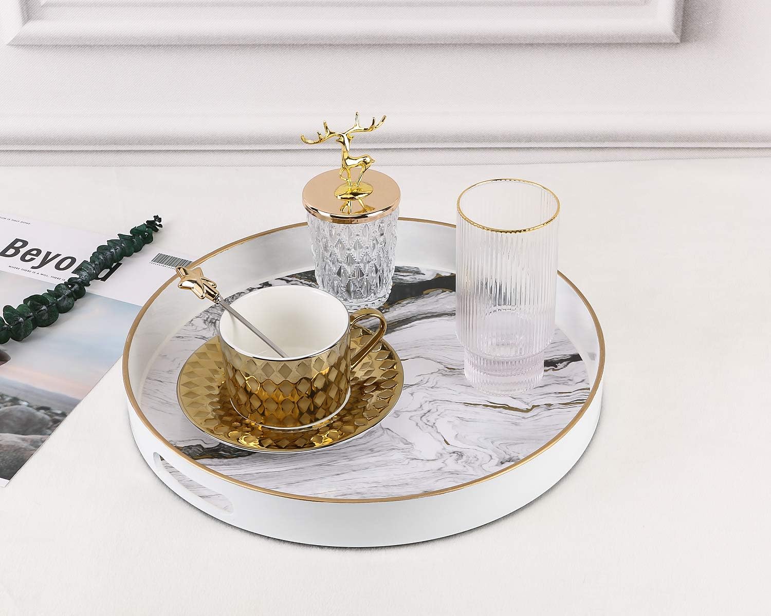 Bandeja de tocador Moderna y Bandeja de Servicio para otomana tamaño 13