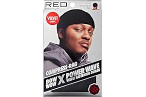 RED Premium Bow Wow X Power Wave Durag, 360 Wave Compression Cap for Men & Women, Adjustable Hook-and-Loop Strap, Stylish & D