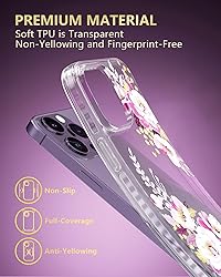 SCORPIFY for iPhone 15 Pro Case with Purple Peony