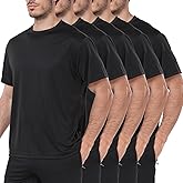 HovSiyla 1/5 Pack Workout Shirts for Men Athletic Running Gym Quick Dry Short Sleeve Performance Moisture Wicking T Shirt