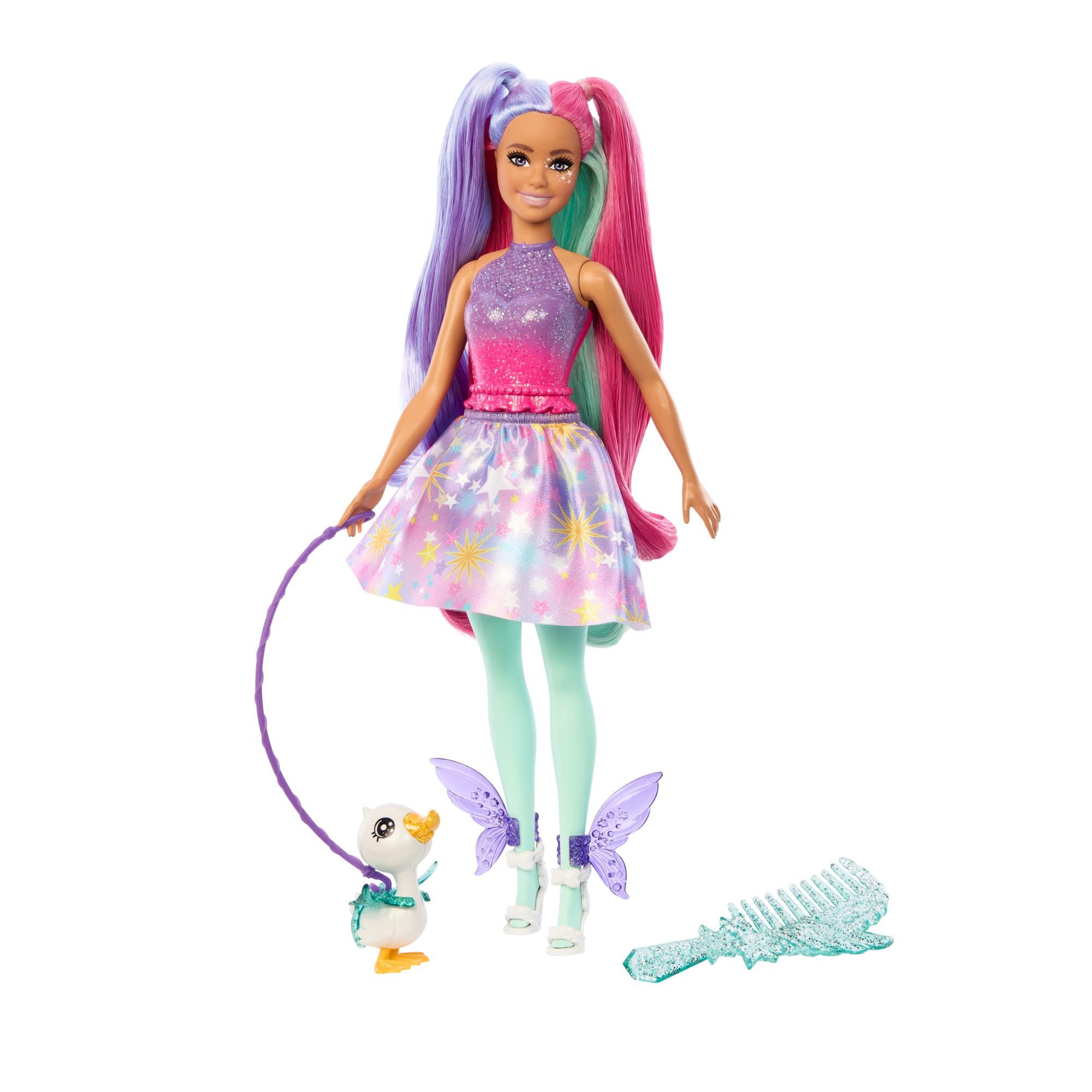 Barbie A Touch of Magic Doll & Accessories, The Glyph with Fantasy Outfit, Pet, Leash & Styling Accessories, HLC35