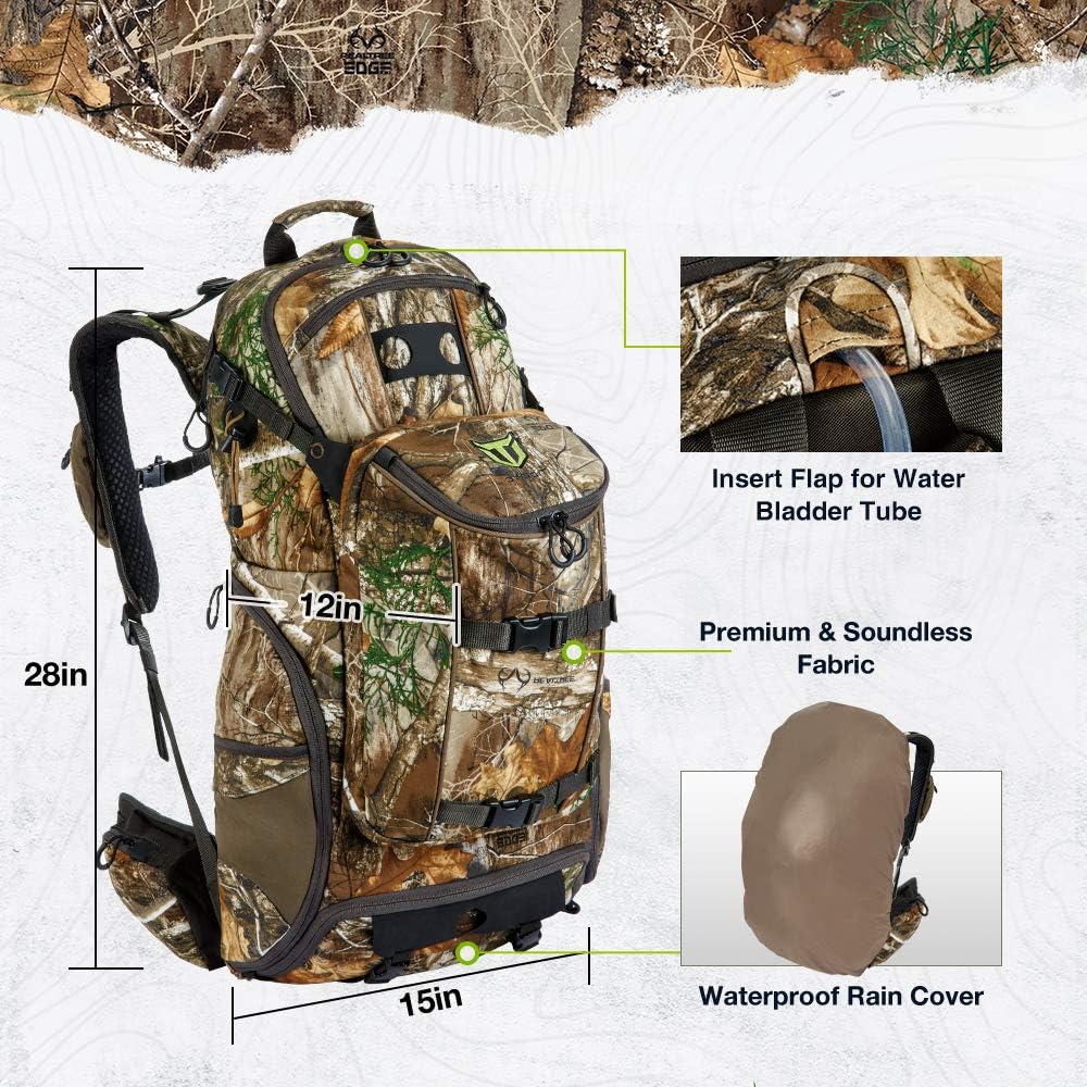 TIDEWE Hunting Backpack 3400cu, Silent Frame Hunting Pack for Bow/Rifle/Pistol: Sports & Outdoors