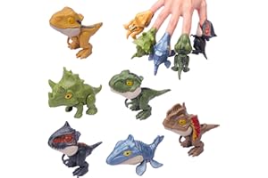 ledorr 6PCS Biting Finger Dinosaurs Toy Dinosaurs Collectibles for Display, Fun Snap Squad Dino Toys for 3+ Year Old Kids Birthday Gift Dino Party Gift Decorate for Kids Easter Eggs Filler