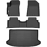 GINOWY- Floor Mats & Upper Cargo Liner for Kia Soul 2025 2024 2023 2022 2021 2020 (Excludes GT Models), TPE All Weather Car Mats Custom for Kia Soul Accessories