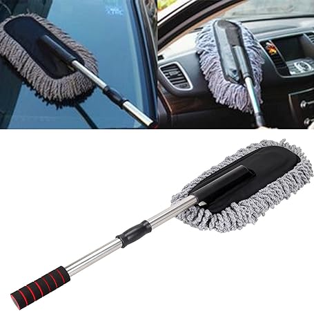 Amazon ごっそりダスター 車 ほこり取り モップ 外 掃除用 洗える ハンディ 伸縮 タイプ 高いとこまでラクラク届く ブラシ 車 バイク