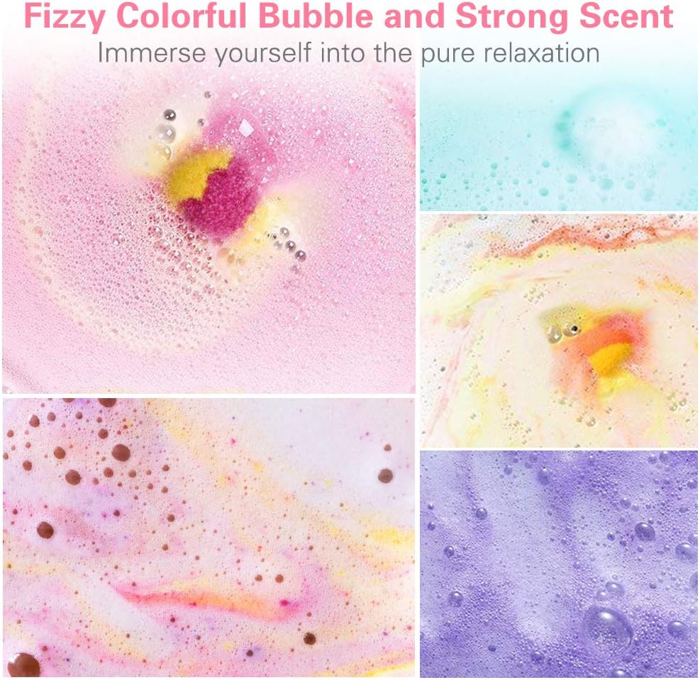 Bath Bombs Gift Set, iKALULA 12 4.2OZ Large Bath Bombs for Women with Natural Essential Oils, Shea Butter and Sea Salt, Floating Fizzy Bubble for SPA Skin Moisturize for Mom, Girlfriend: Health & Personal Care