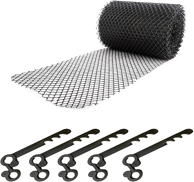 HowseHold Gutter Mesh 10 Meters Leaf Debris Guard Roll 10 Fixing Clips