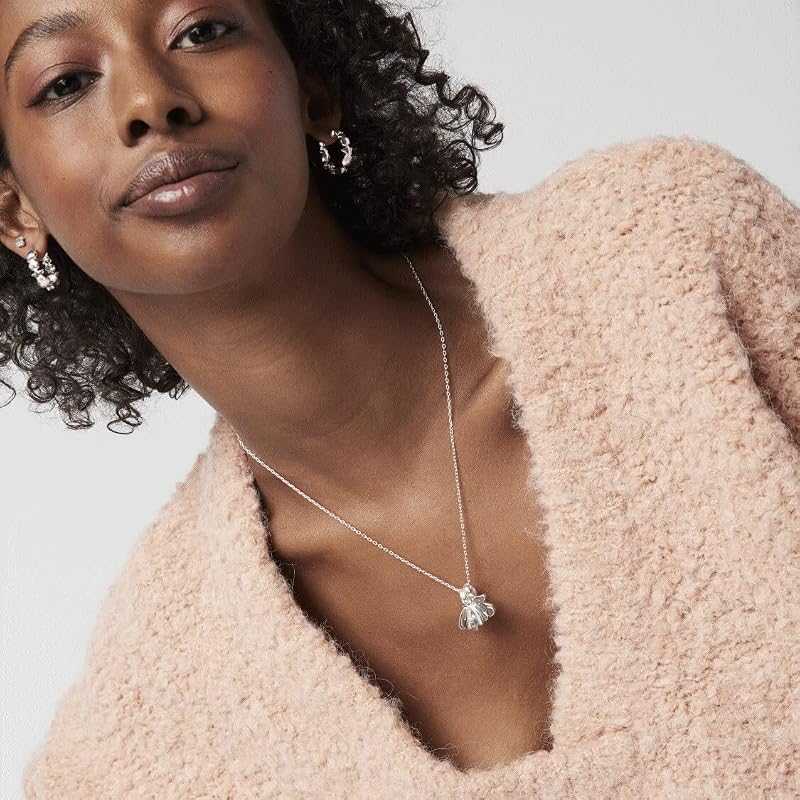 Collier ras du cou en argent avec anneaux ovales, 45 cm Chain