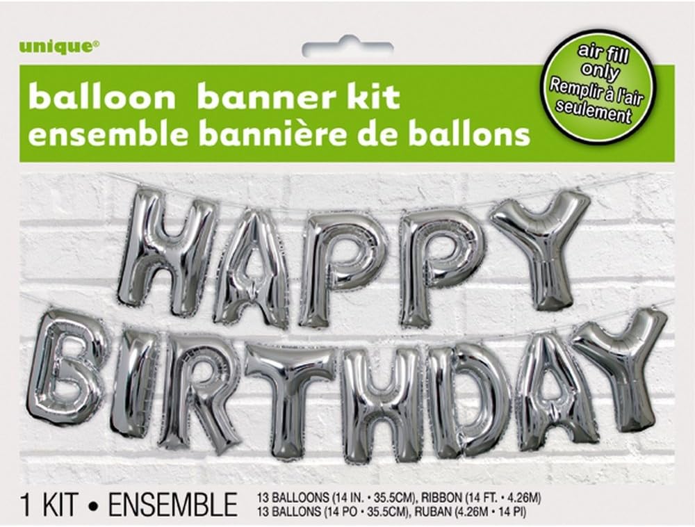 Rainbow Happy Birthday Foil Letter Balloon Banner Kit (35cm) - Perfect for Memorable Celebrations - 1 Set - Image 4