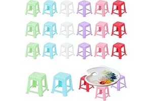 24 Pieces Mini Canvas Stand for Painting Solid Color Canvas Holder for Fluid Acrylic Paint Non Slip Acrylic Pouring Feet Rise