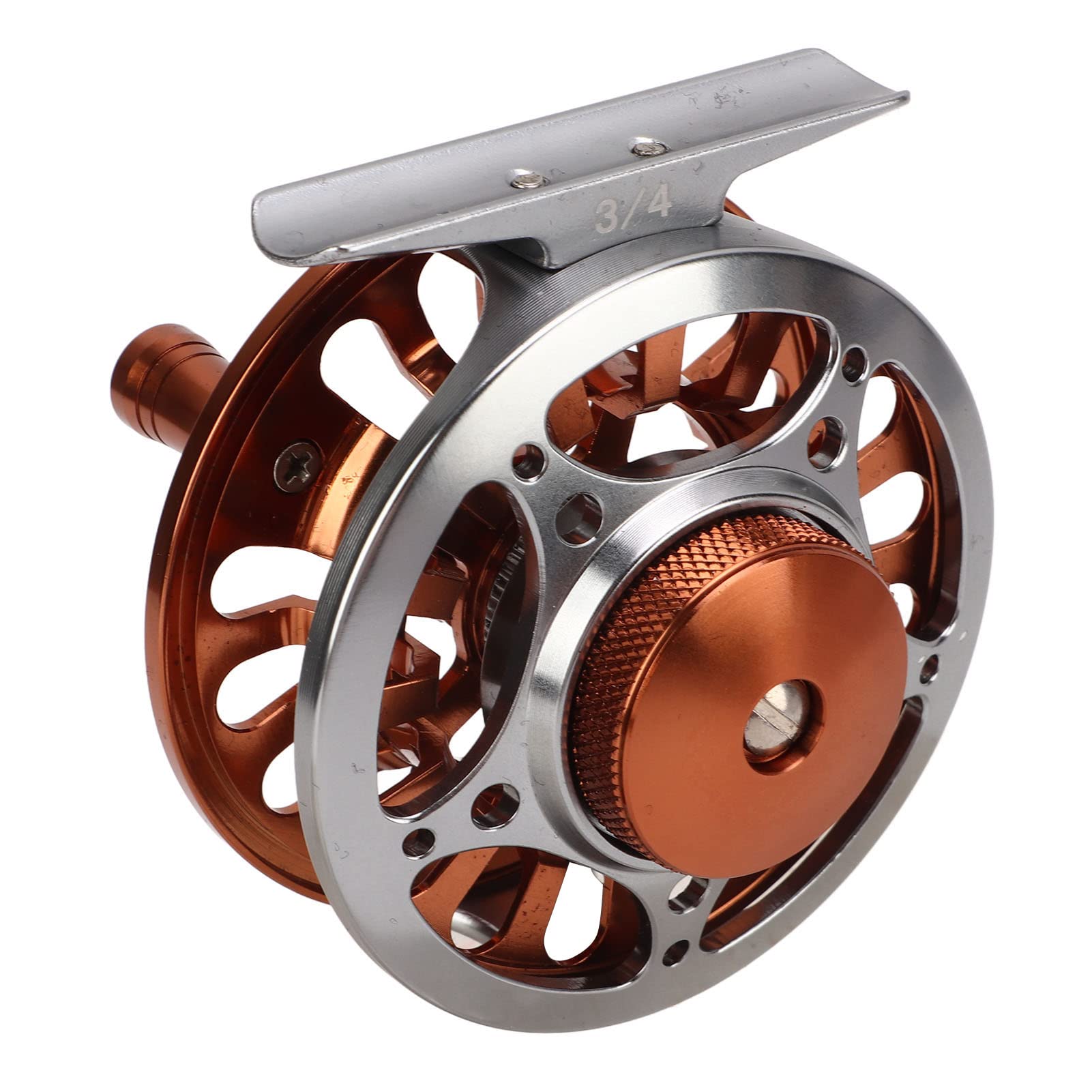 Fly Fishing Reel, 3/4 Weight CNC Machined Aluminum Alloy Body Fly Reel, 1:1 Gear Ratio 3 Bearings Sealed Fishing Reel with Momentary Braking Function for Freshwater Saltwater