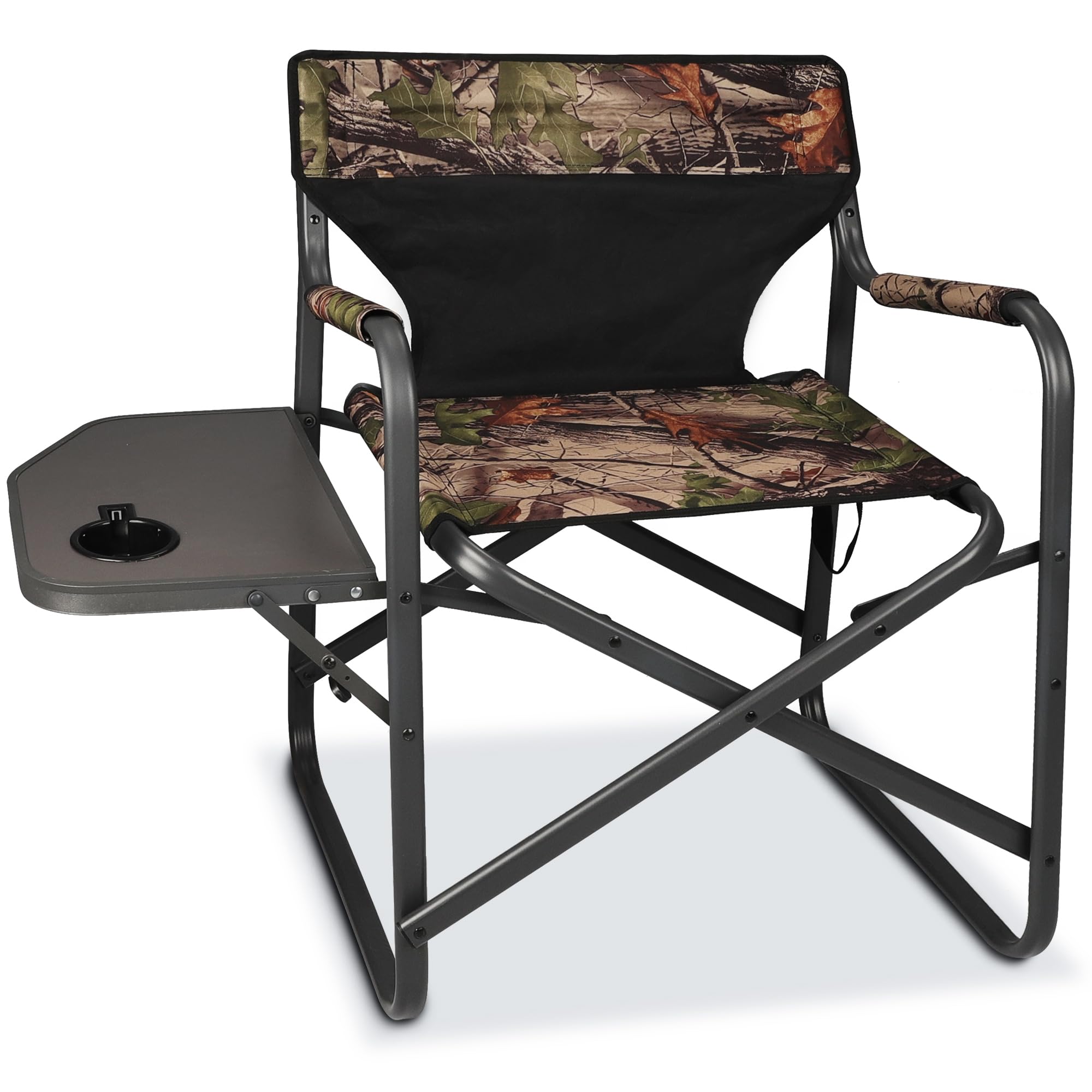 Photo 1 of **used**CAMPHILL Directors Camping Chairs-Lightweight Folding Lawn Chairs with Side Table-Outdoor Foldable Camp Chair for Hunting Fishing Travel-Camouflage,Heavy Duty Support 300lbs
