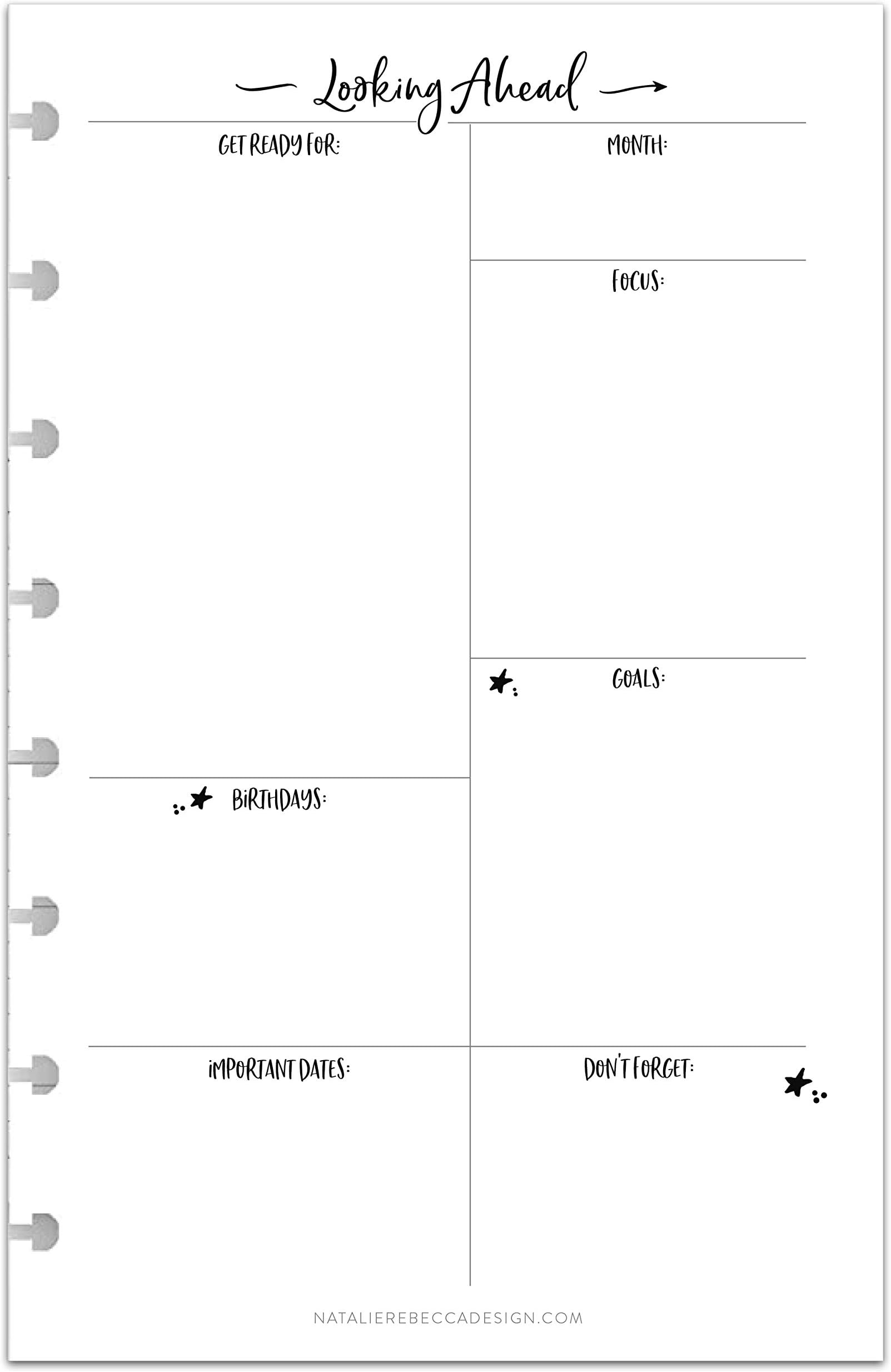 BetterNote Looking Ahead for Half Letter Disc-Bound Notebooks, Fits 8-Disc Levenger Circa Junior, Staples Arc Jr Systems, 5.5"x8.5" Whimsy (Notebook Not Included)
