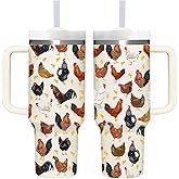 40 OZ Chicken Tumbler with Handle.Chicken Lover Cup Gift.40 OZ Unique Birthday Christmas Chicken Tumblers Gifts for Women Men.