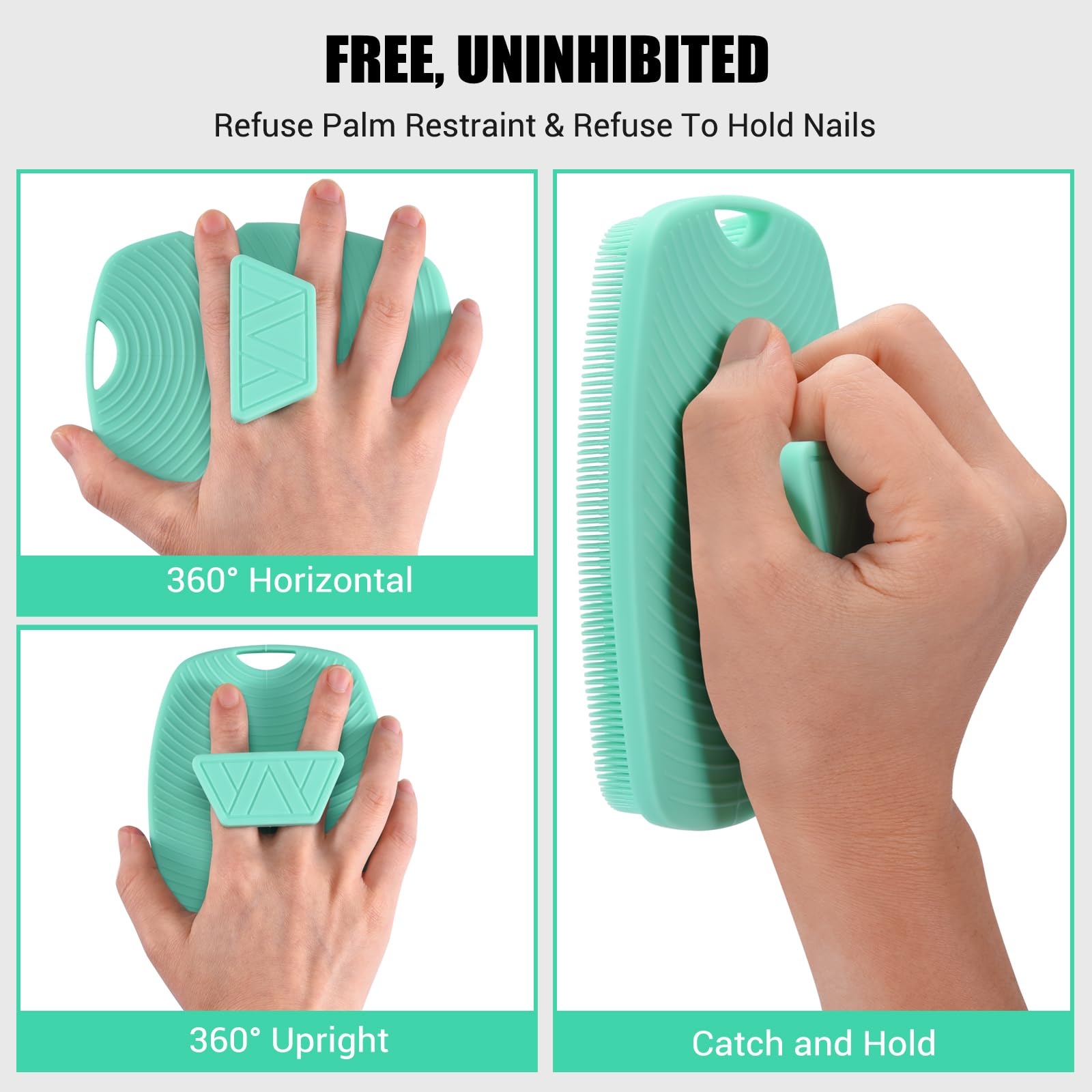 Canroom Silicone Body Scrubber - Anti Zinc Infused-Highly Elastic Bristles Exfoliating Body Scrubber for Shower Body,Cellulite Reduction,Blood Circulation - Green