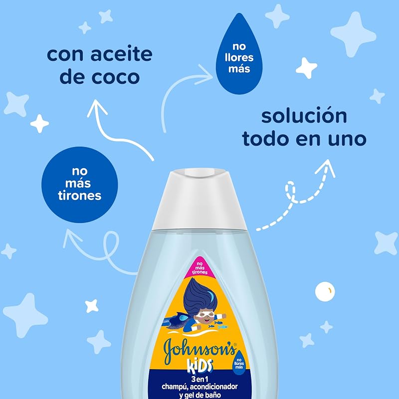 Johnson’s Kids Champú niños, acondicionador pelo y gel de baño 300 ml