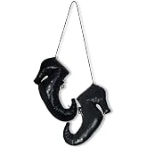 11 Inch Vintage Halloween Witch Shoes Hanging Retro Ornament | Pair of Witches Shoe for Indoor & Outdoor Door Wall Party Home Decorations by Gift Boutique