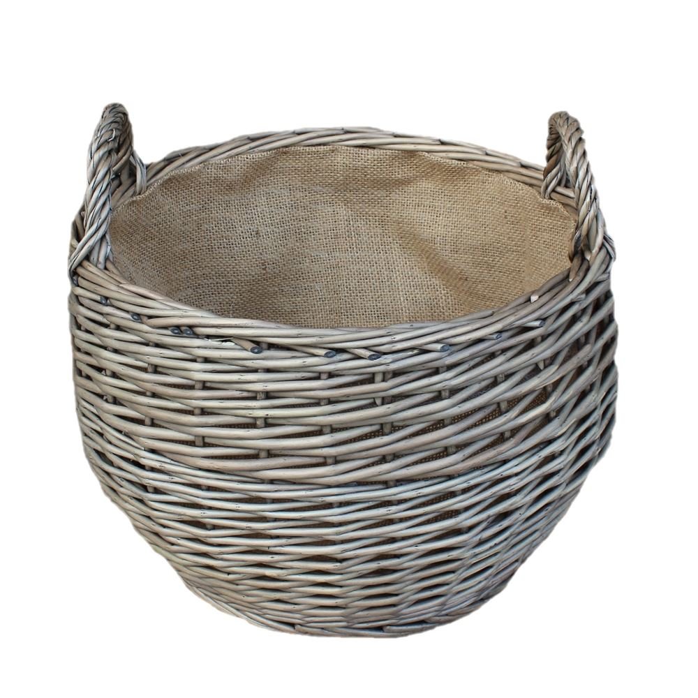 Red Hamper Large Antique Wash Stumpy Wicker Basket, Brown