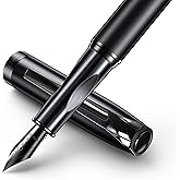 BOCIYER samurai Fountain Pen Set,Hand Polished Medium Nib,Calligraphy Nib(Bent Nib),Includes 8 Ink Cartridges,Ink Refill Converter*2 And Gift Box,Best Pen Gift Set for Men & Women(Black )