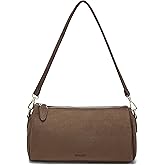 JOLLQUE Suede Crossbody Bag for Women, Luxury Small Barrel Clutch Handbag Purse, Fall Winter Shoulder Bags With Zipper