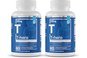 Essential Elements Male Health Supplement - Muscle Support & T-Health with DIM, Ashwagandha, Shilajit, More | T-Hero 60 Vegan Capsules (2-Pack)