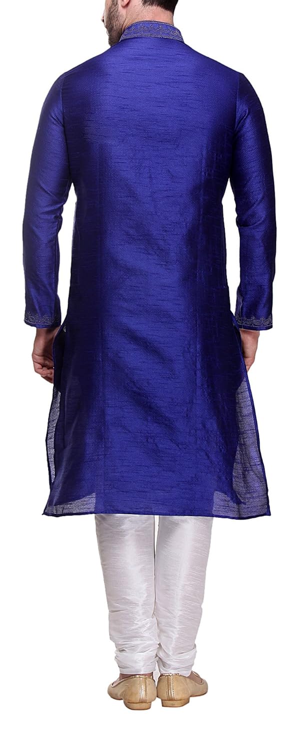 indian poshakh men's art silk kurta pyjama
