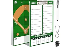 WISYOK Double-Sided Dry Erase Clipboard for Coaches, Baseball, Softball Lineup Board with Marker