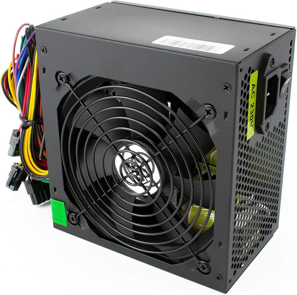 iChoose 500W ATX Power Supply PSU Silent Black Fan PC Computer 12V Rail