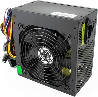iChoose 500W ATX Power Supply PSU Silent Black Fan PC Computer 12V Rail