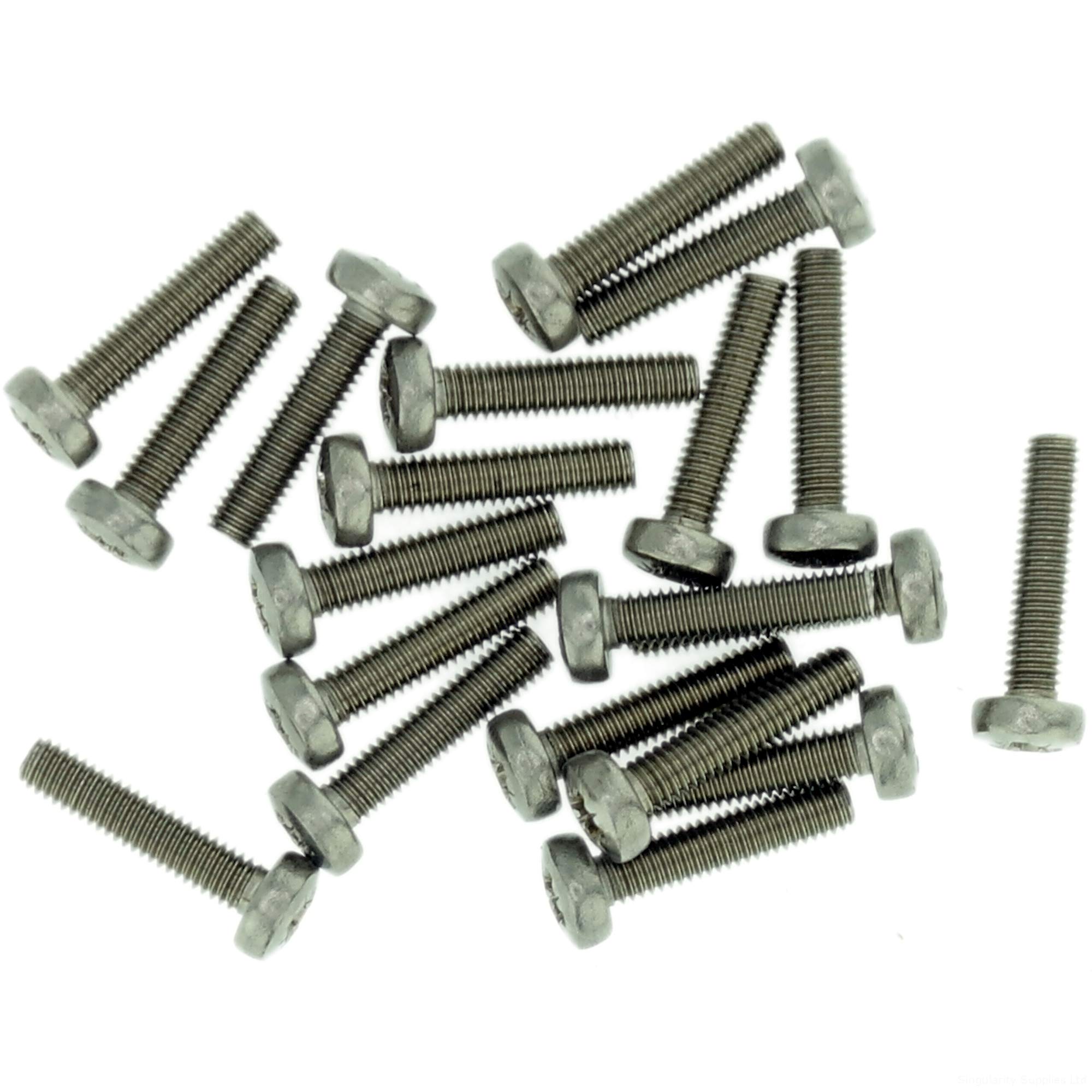 M2.5 (2.5mm x 4mm) Pozi Pan Machine Screw (Bolt) - Stainless Steel (A2) (Pack of 20)
